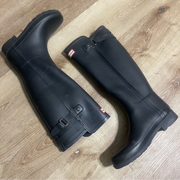 Hunter Original Matte Black Tall Rain boots Women 6 - Picture 3 of 15